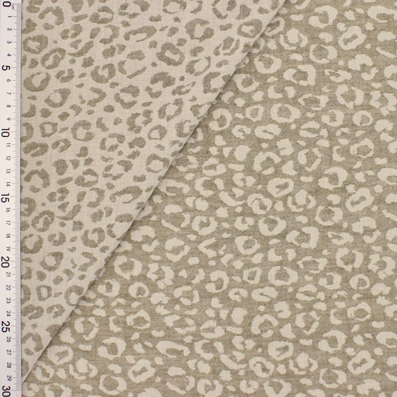 Double gauze fabric with leopard print - blond