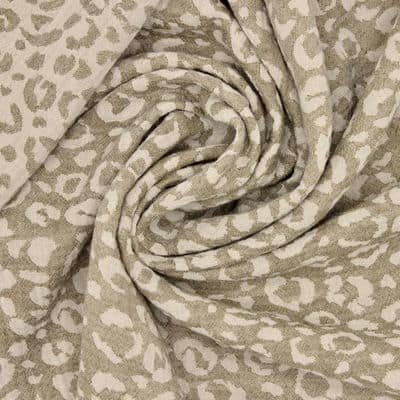 Double gauze fabric with leopard print - blond