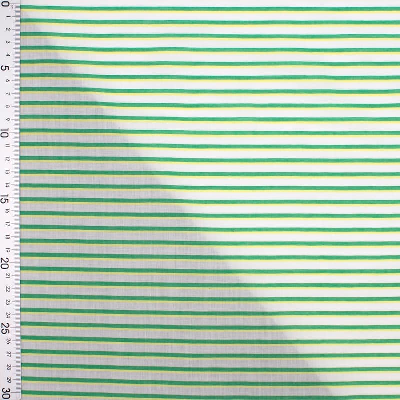 Striped cotton fabric - green 