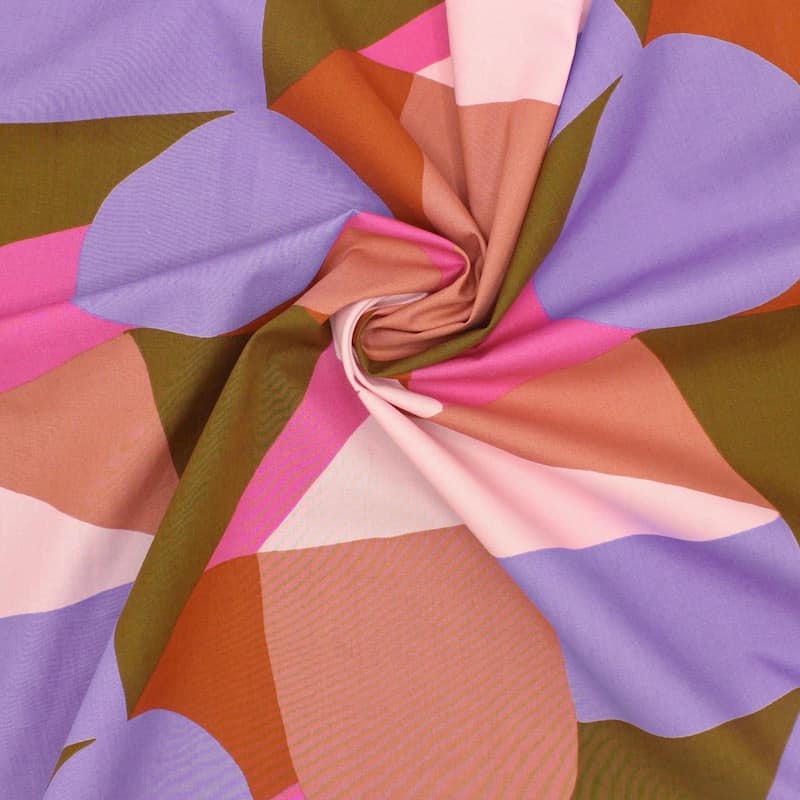Tissu coton géométrique - multicolore