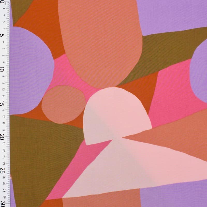 Katoen geometrische print - kleurrijk 