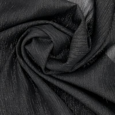 Tissu voile plissé fil fantaisie - noir