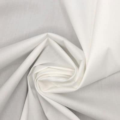 Tissu satin coton extensible - blanc cassé