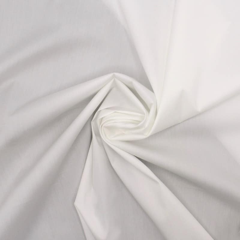 Extensible cotton satin fabric - off-white 