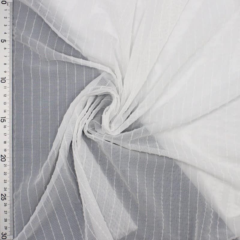 Striped knit fabric - white