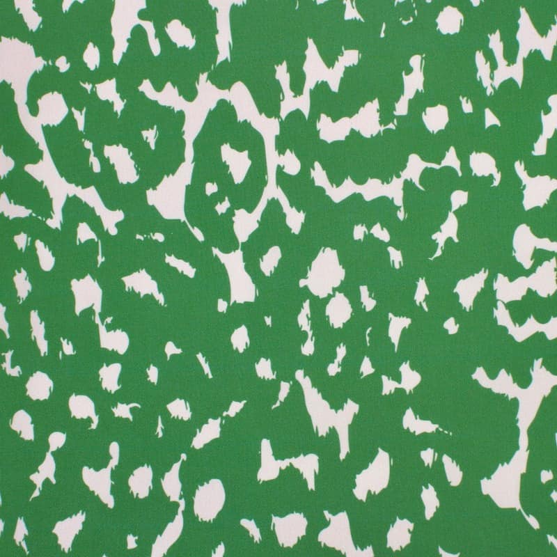 Cotton twill fabric with animals - green