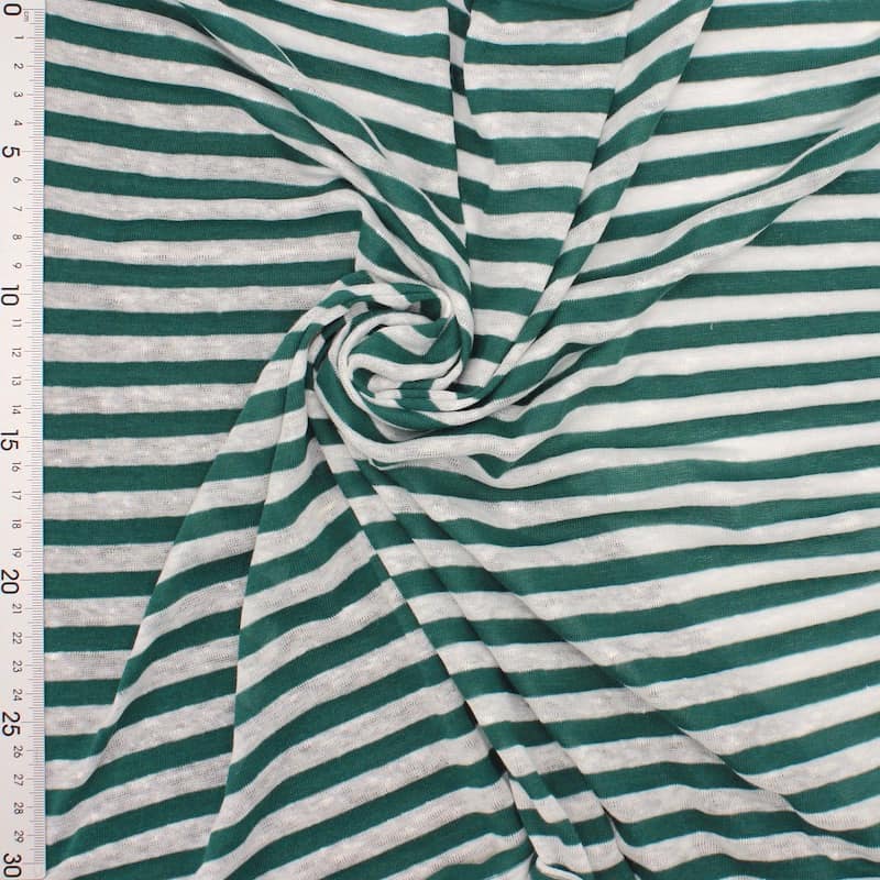 Striped knit fabric - green 