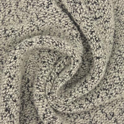 Knit fabric in wool - ecru and black