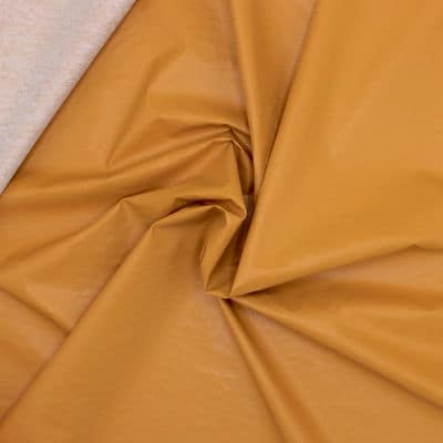 Waterproof fabric with leather aspect - camel