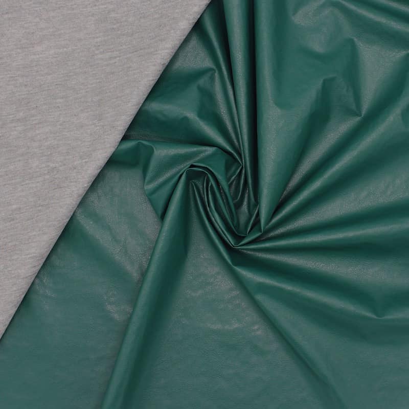 Waterproof fabric with leather aspect - green