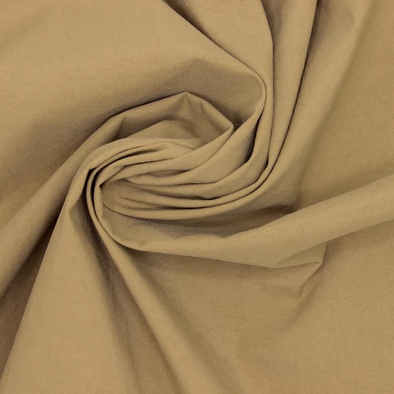 Tissu polyester uni - beige
