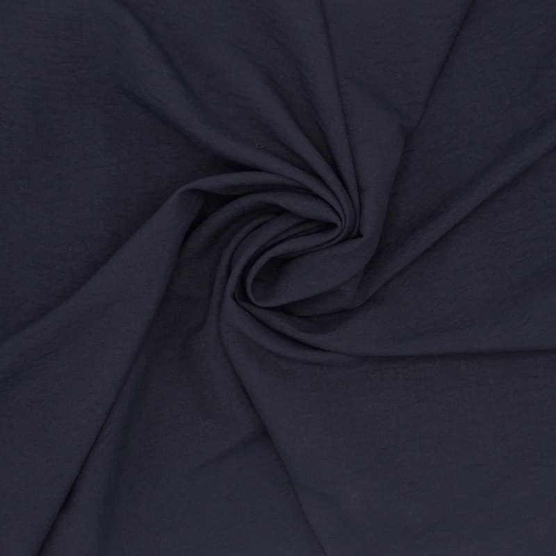 Tissu polyester crushed - bleu nuit