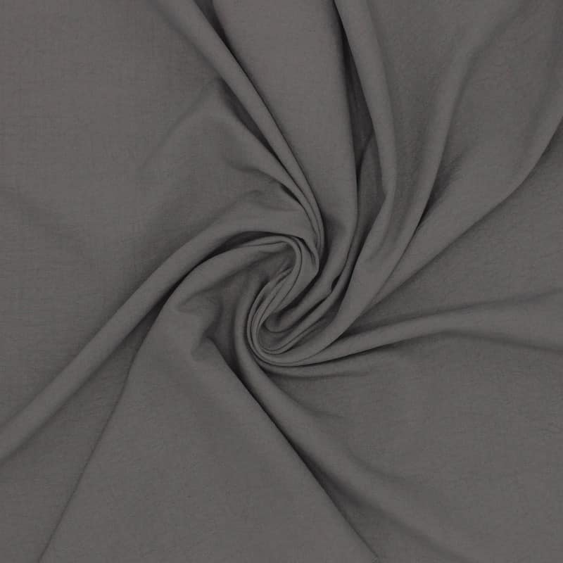 Tissu polyester crushed - gris