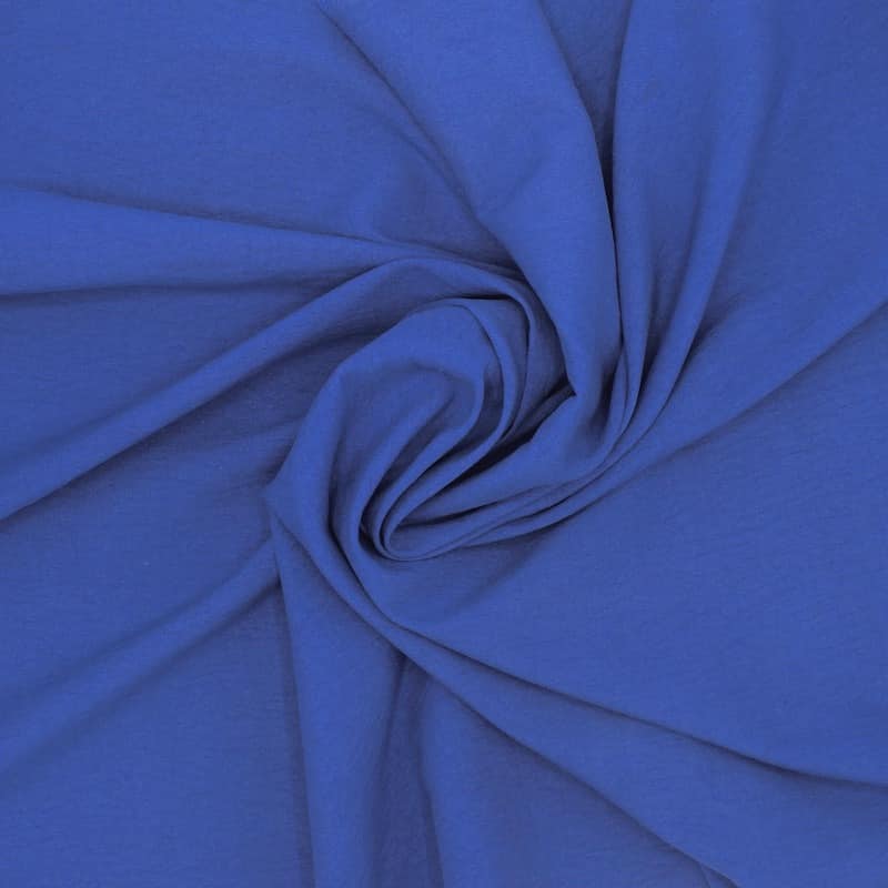 Tissu polyester crushed - bleu