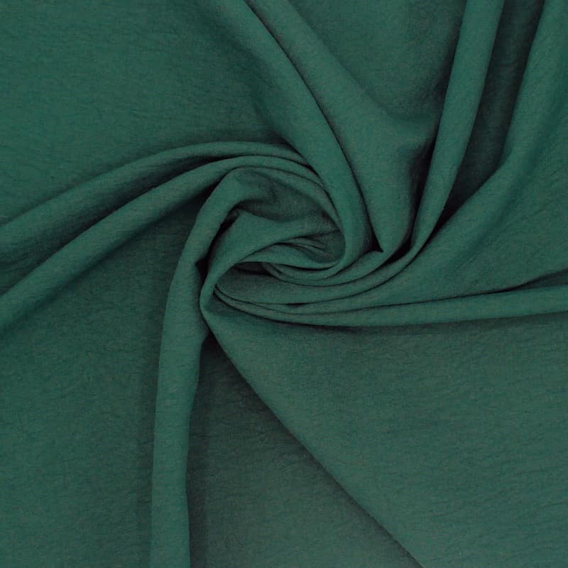 Crushed polyester fabric - glass green