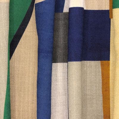 Vintage stof in viscose en linnen - kleurrijk 