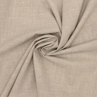 Fabric in viscose and wool - plain beige 