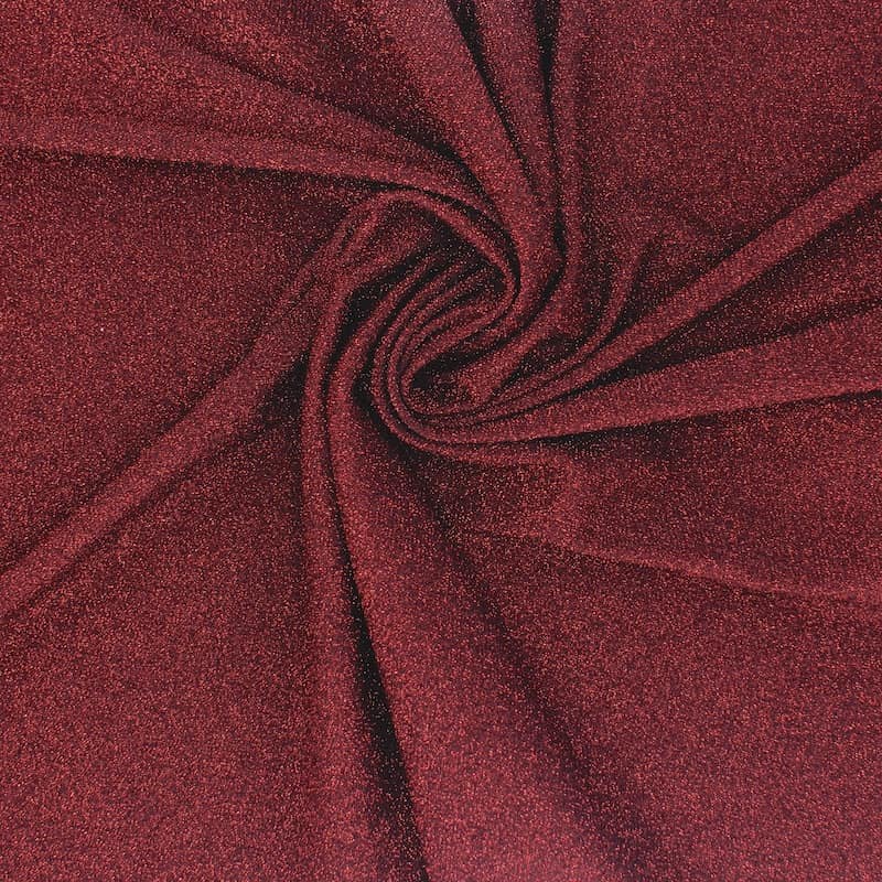 Knit fabric with glitters - burgondy 