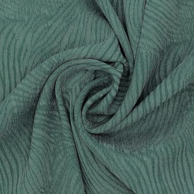 Fabric with washed silk aspect and graphic print - green