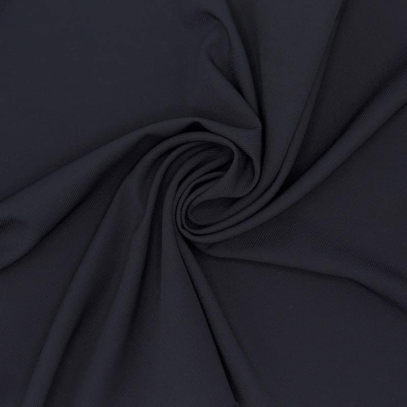 Extensible polyester twill fabric - plain navy blue