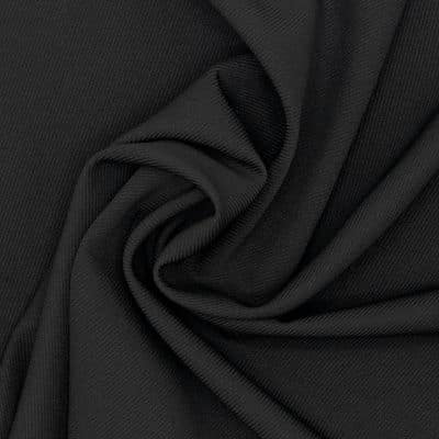 Rekbare polyester twill stof - effen zwart