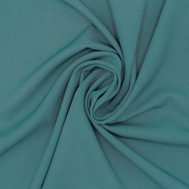 Extensible polyester twill fabric - plain teal