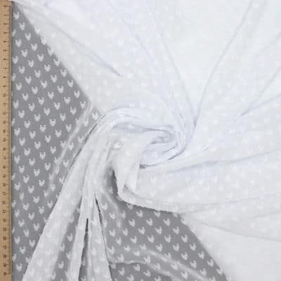 Voile Jacquard 100% polyester blanc