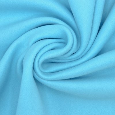 Rekbare fleece stof - cyaanblauw