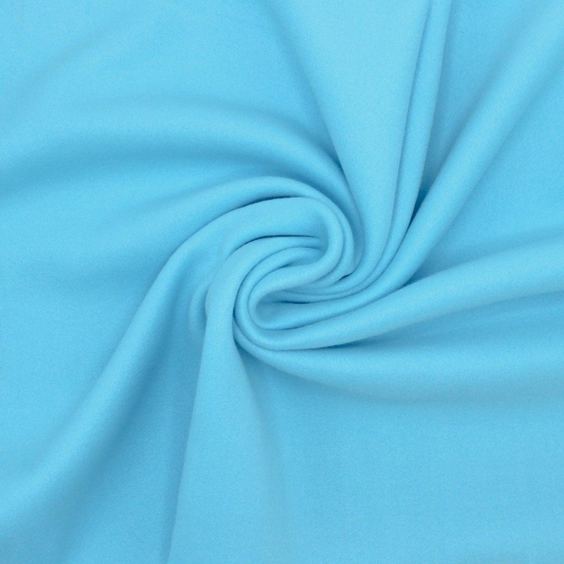Extensible fleece fabric - cyan blue 