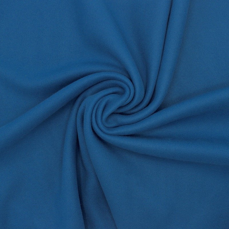 Rekbare fleece stof - pauwblauw