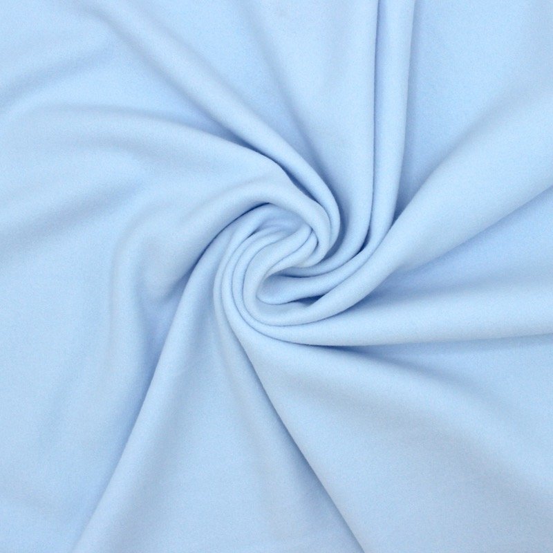 Rekbare fleece stof - hemelsblauw