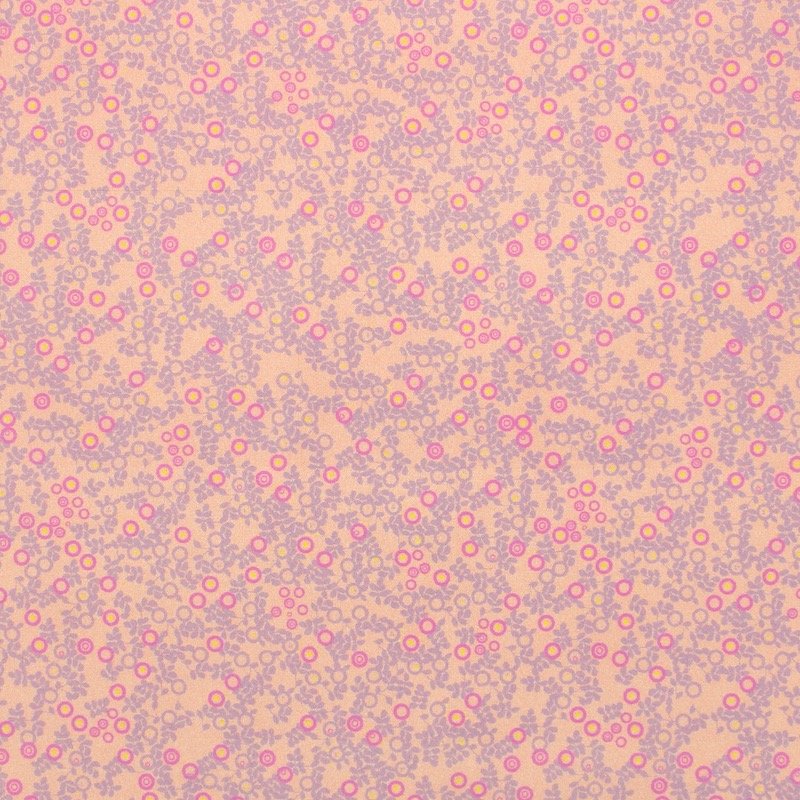 Cotton poplin fabric with small berries - pink 