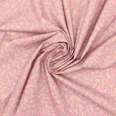 Cotton poplin fabric with small berries - pink 