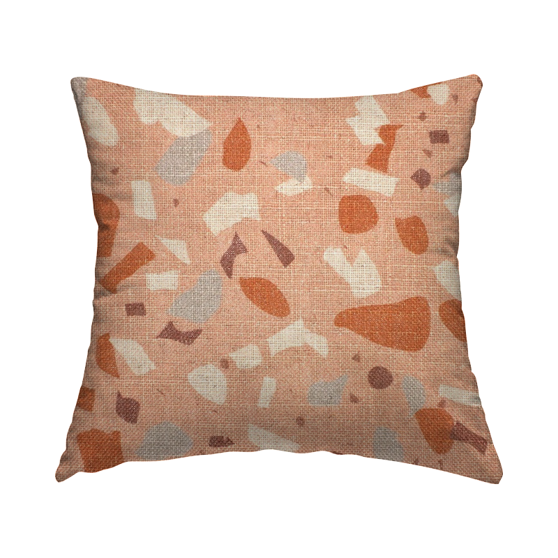 Fabric in viscose and linen with confetti - salmon pink