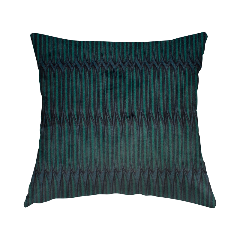 Velvet fabric with graphic print - teal 