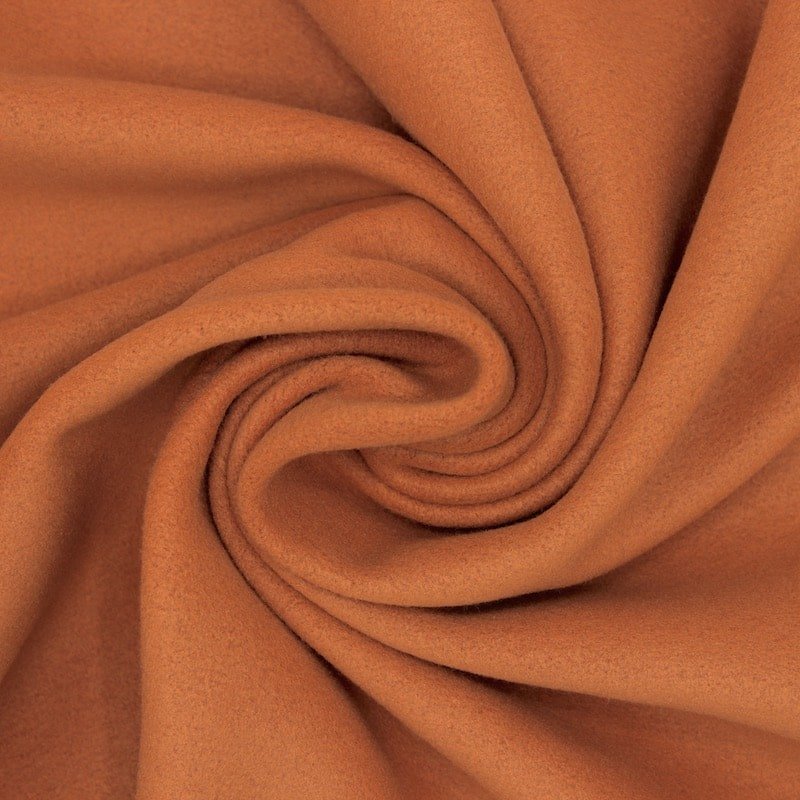 Rekbare fleece stof - roestkleurig