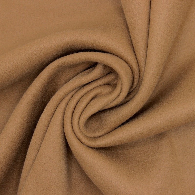 Rekbare fleece stof - bruin