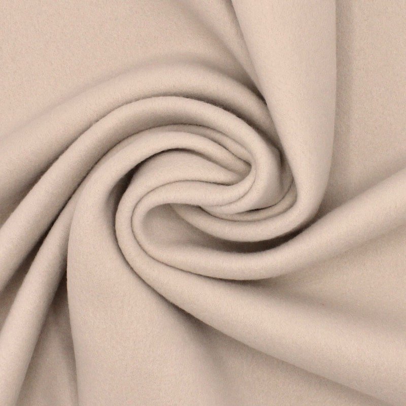Rekbare fleece stof - beige