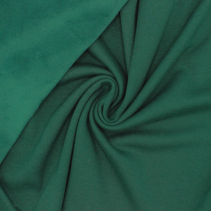 Sweatshirt stof met minky achterkant - groen