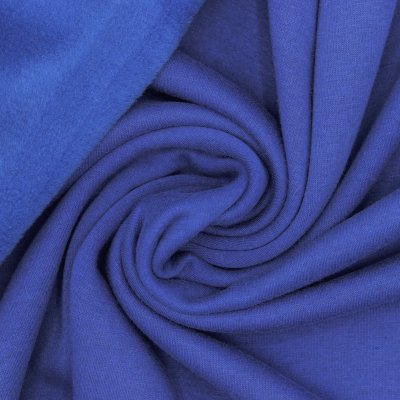 Sweatshirt stof met minky achterkant - blauw