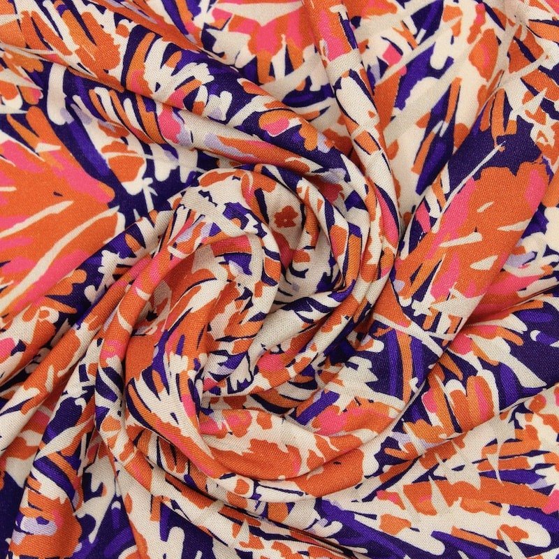 100% viscose fabric with graphic print - multicolored