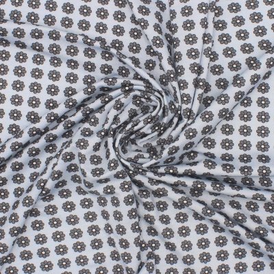 Viscose jersey fabric with flowers - grijs 