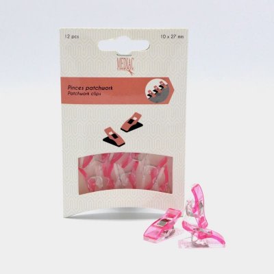 Patchwork clips - pink