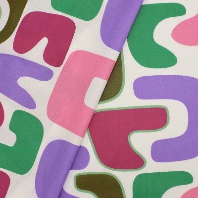 Tissu coton enduit vintage- multicolore