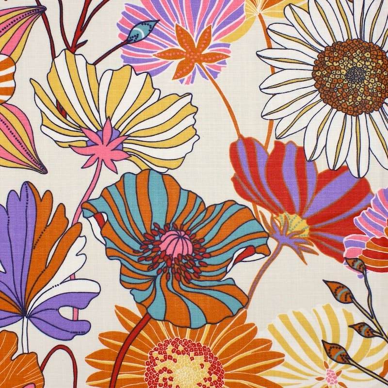 Gecoate katoen canvas met mandweefsel - kleurrijk 