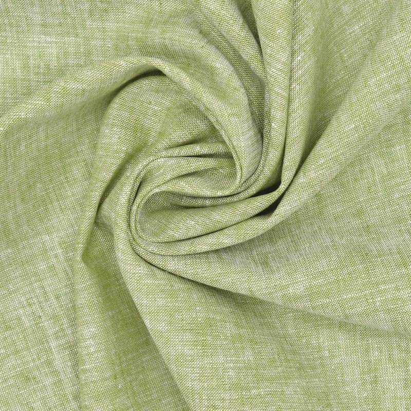 Tissu lin et coton uni - vert