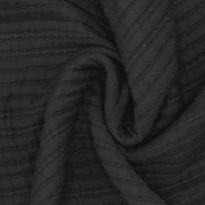 Cotton fabric with quilted aspect - black 