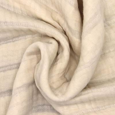Cotton fabric with quilted aspect - ecru 