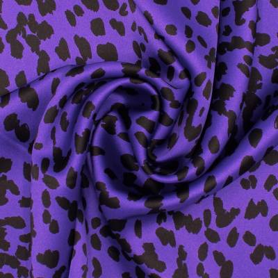 Polyester fabric with animal print - purple