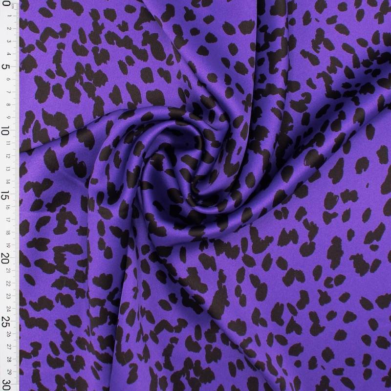 Polyester fabric with animal print - purple